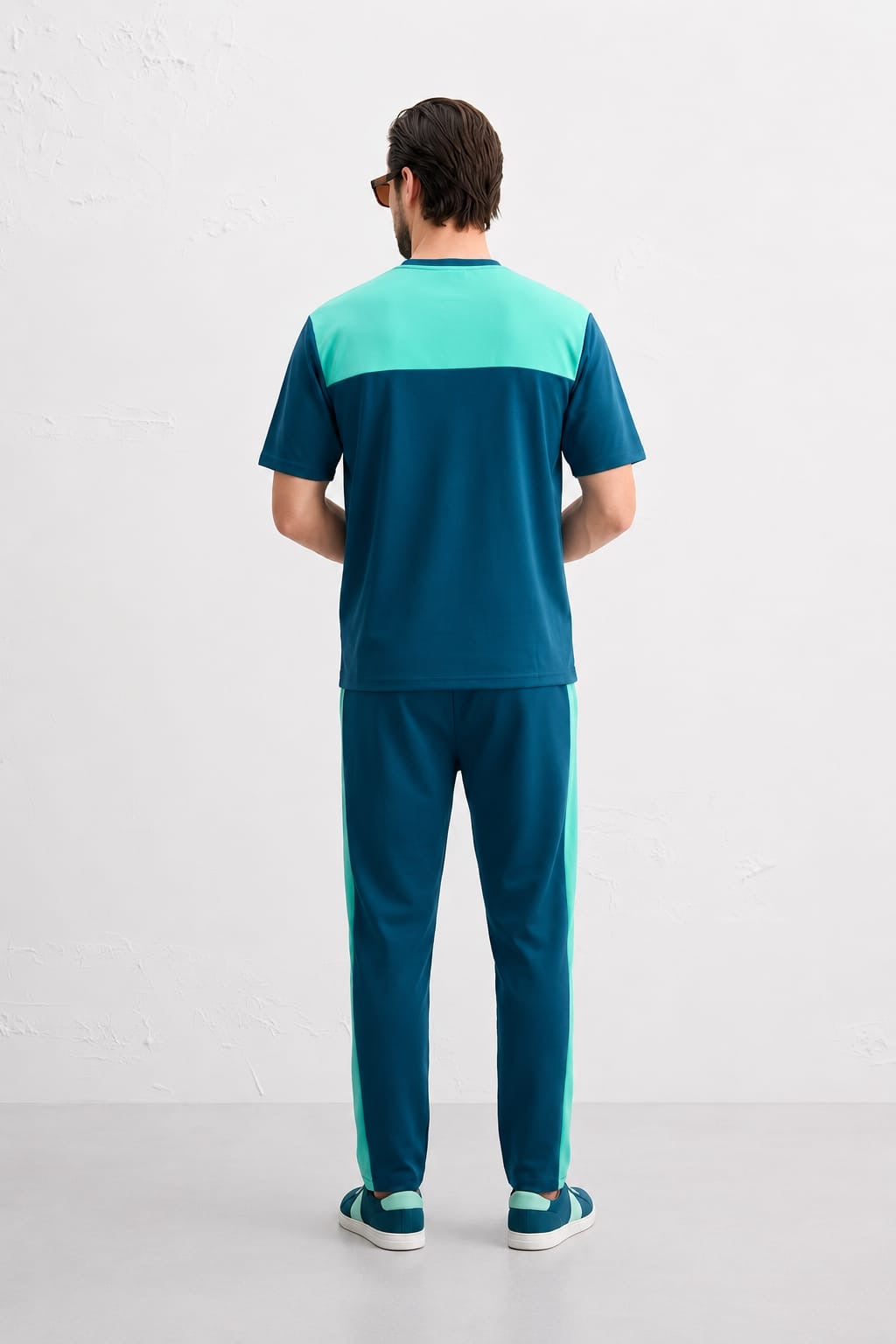 Men’s Oversized Multi-Color Casual Tracksuit Set Contrast Tee + Joggers | Sizes M-XXL | MH