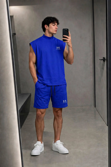Men's Oversized Muscle Tee & Shorts Set | Breathable Gym Coord - 8 Colors | Sizes M-XXL |MH