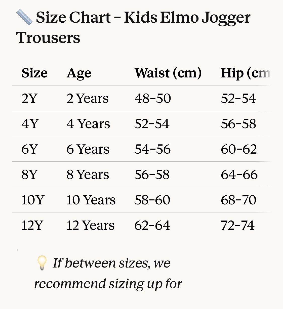 Size Chart