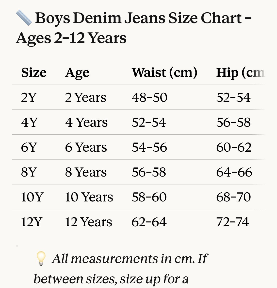Size Chart