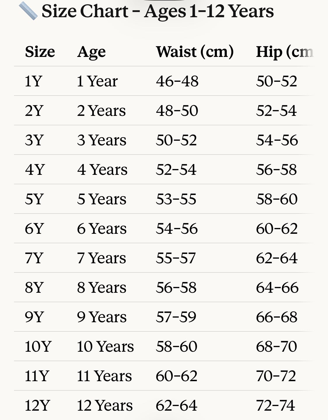 Size Chart