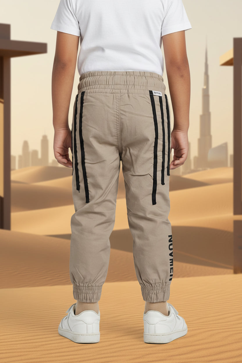 Boys' Athletic Cargo Joggers – Kids' Tapered Side-Stripe Training Pants (1-8 Years) | MH