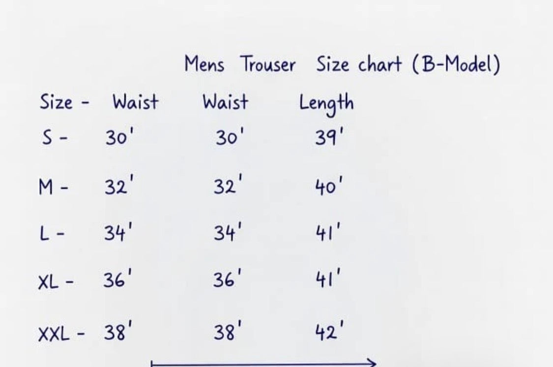Men’s Light Grey Trouser Pants. | Sizes (S/30"-XXL/38") | MH