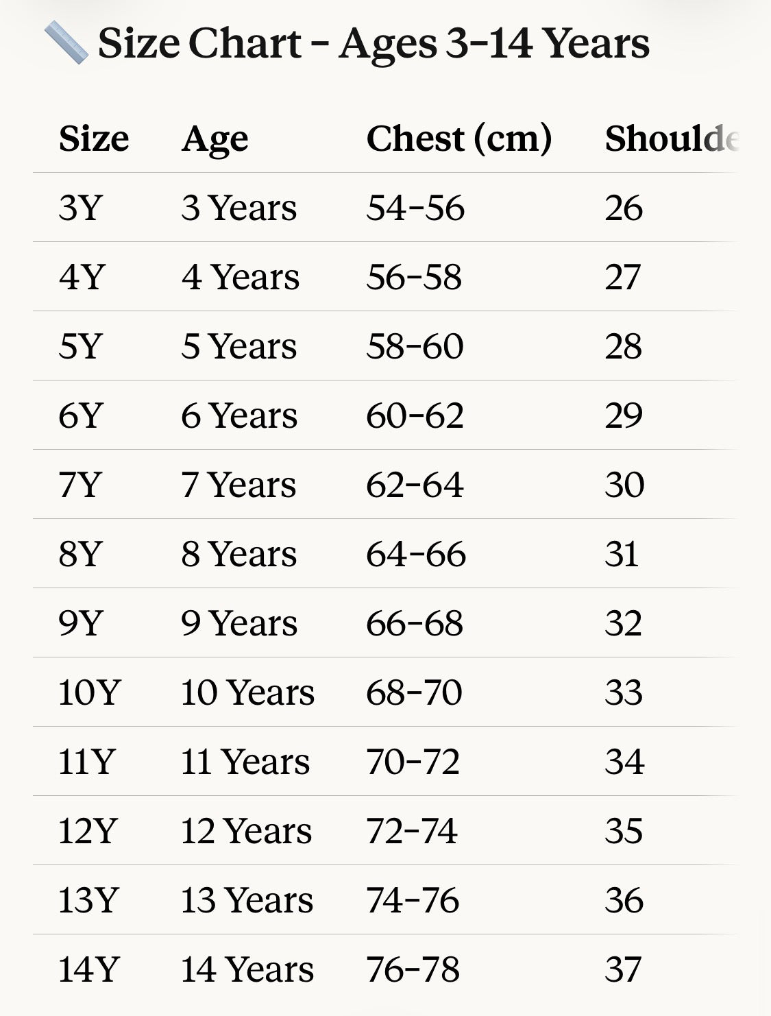 Size Chart