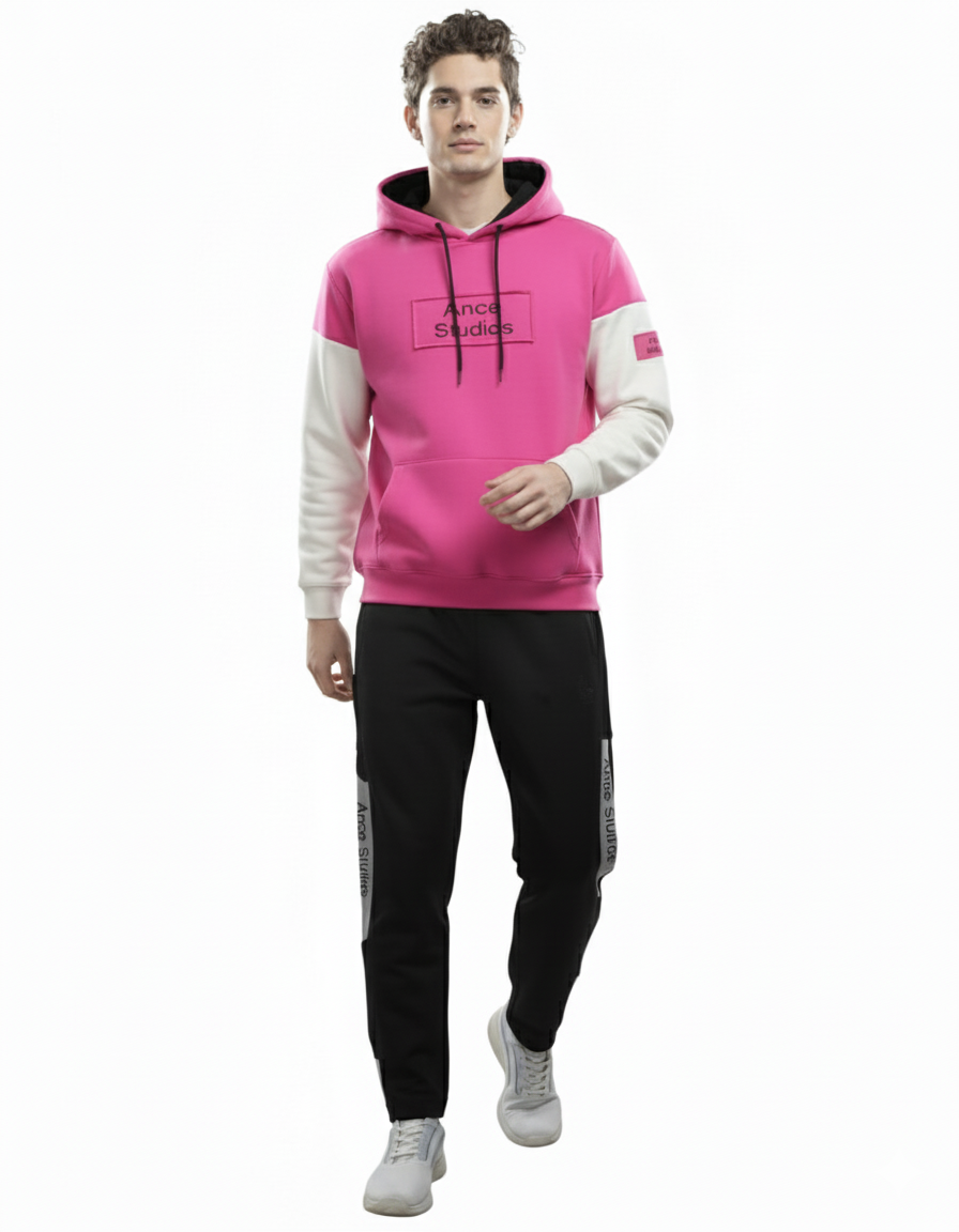 Men's Color-Block Hoodie and Jogger Set (Ance Studios Style)./MH