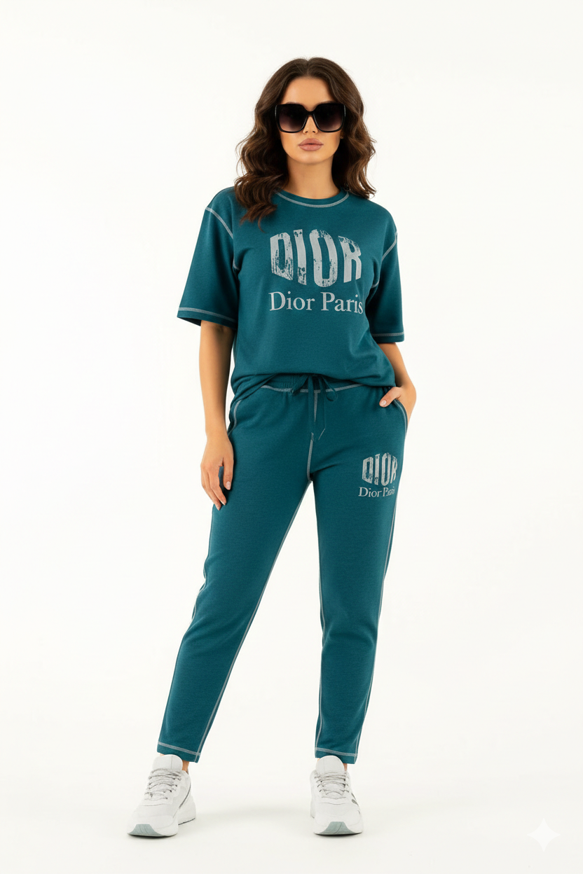 Ledis Casual Two-Piece Tracksuit with Logo Detail
