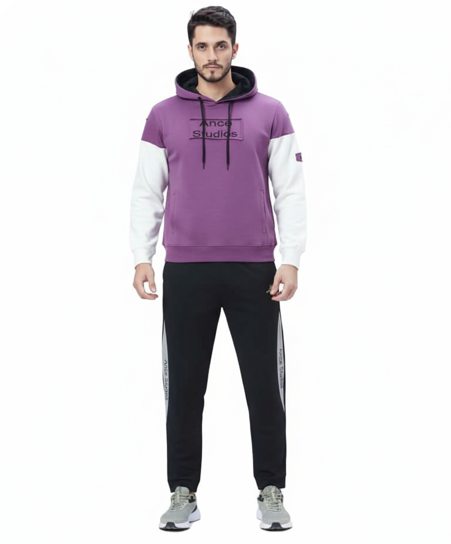 Men's Color-Block Hoodie and Jogger Set (Ance Studios Style)./MH