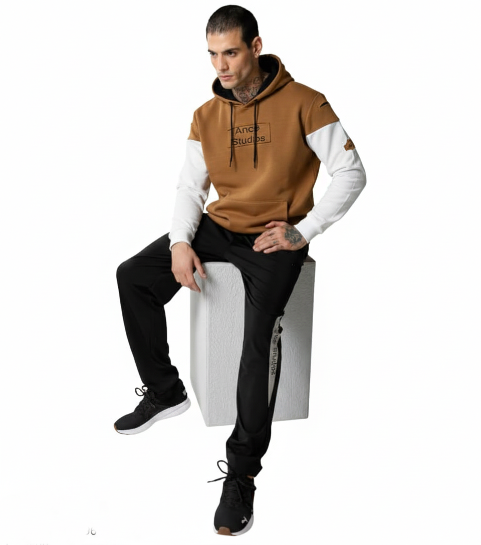 Men's Color-Block Hoodie and Jogger Set (Ance Studios Style)./MH