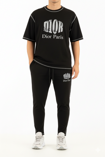 Men’s Casual Two-Piece Tracksuit with Logo Detail