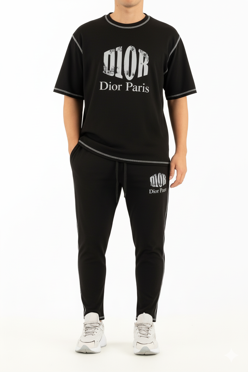 Men’s Casual Two-Piece Tracksuit with Logo Detail