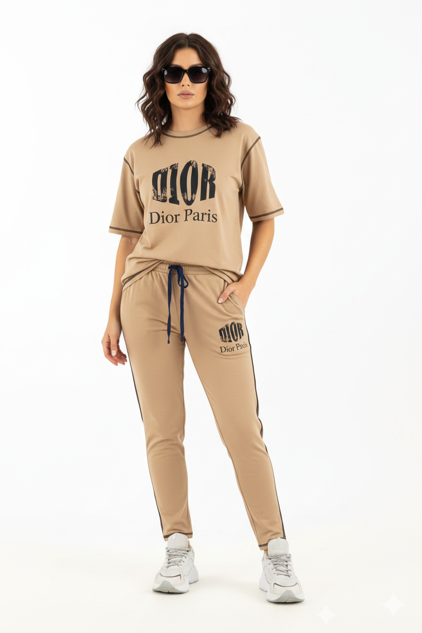 Ledis Casual Two-Piece Tracksuit with Logo Detail