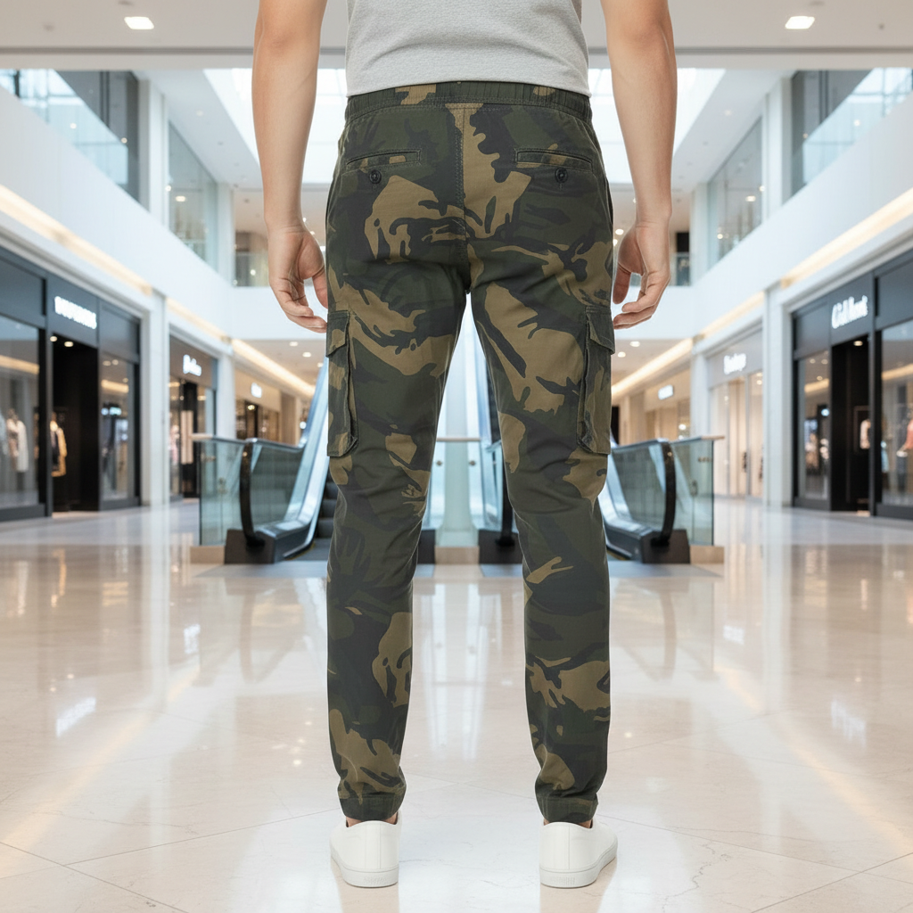 Men's Military Print Harmonium Cargo Rugged 4/6-Pocket Joggers – Heavy Duty Camo Pant (Sizes 30-38) I MH