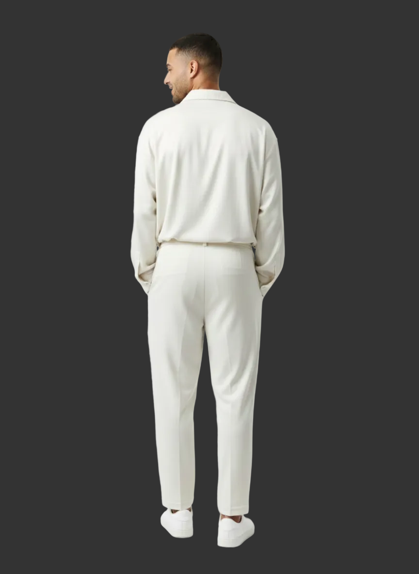 Men’s Oversized Velvet Comfort Co-Ord Set – Premium Off-White Lounge Set (M-XXL) | MH