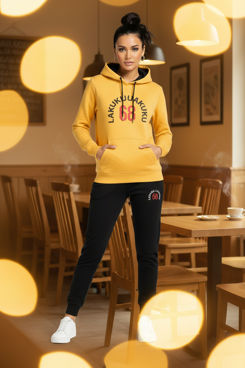 Women's 68" Embroidered Premium Hoodie & Jogger Tracksuit Set |17-24Years | MH