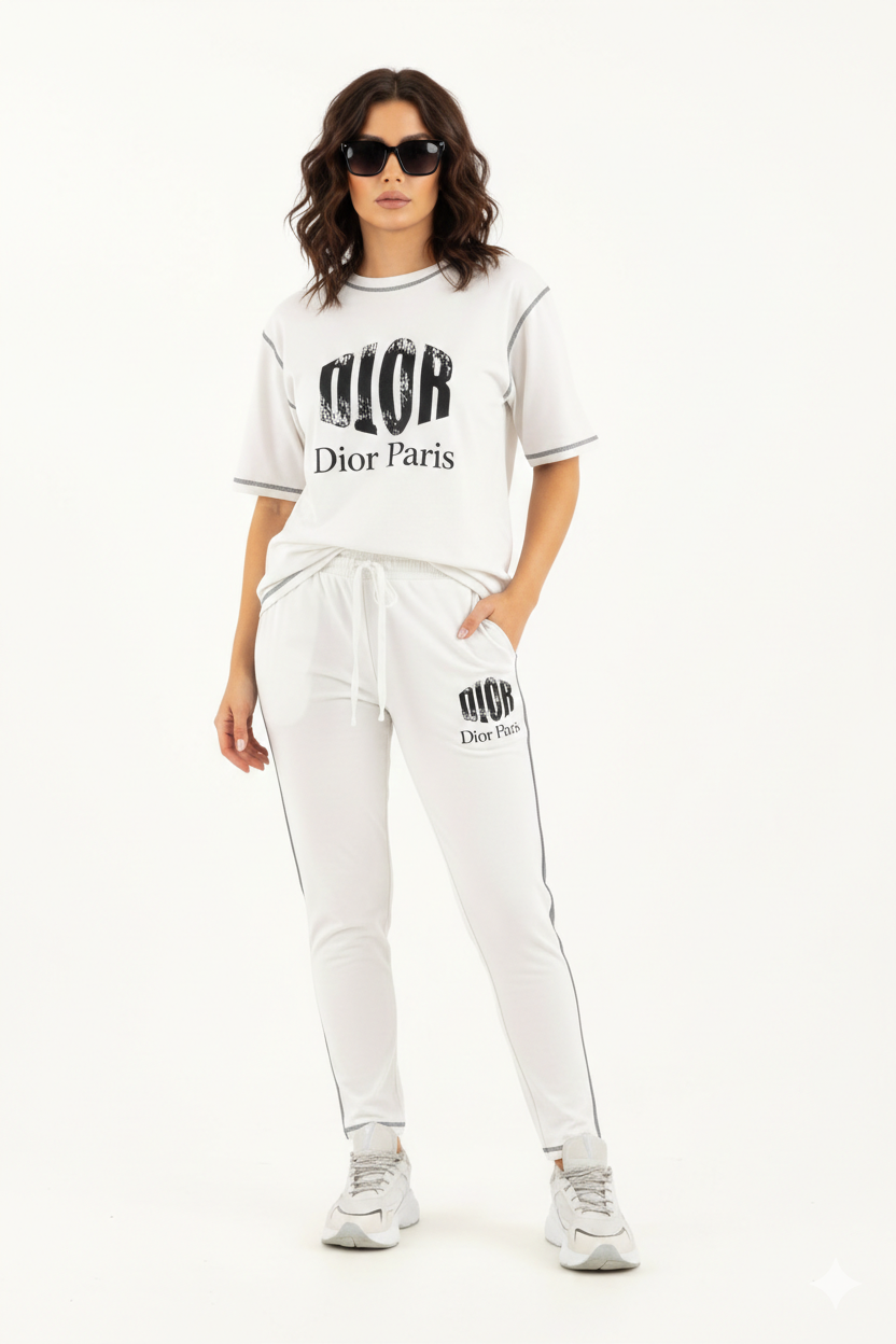 Ledis Casual Two-Piece Tracksuit with Logo Detail