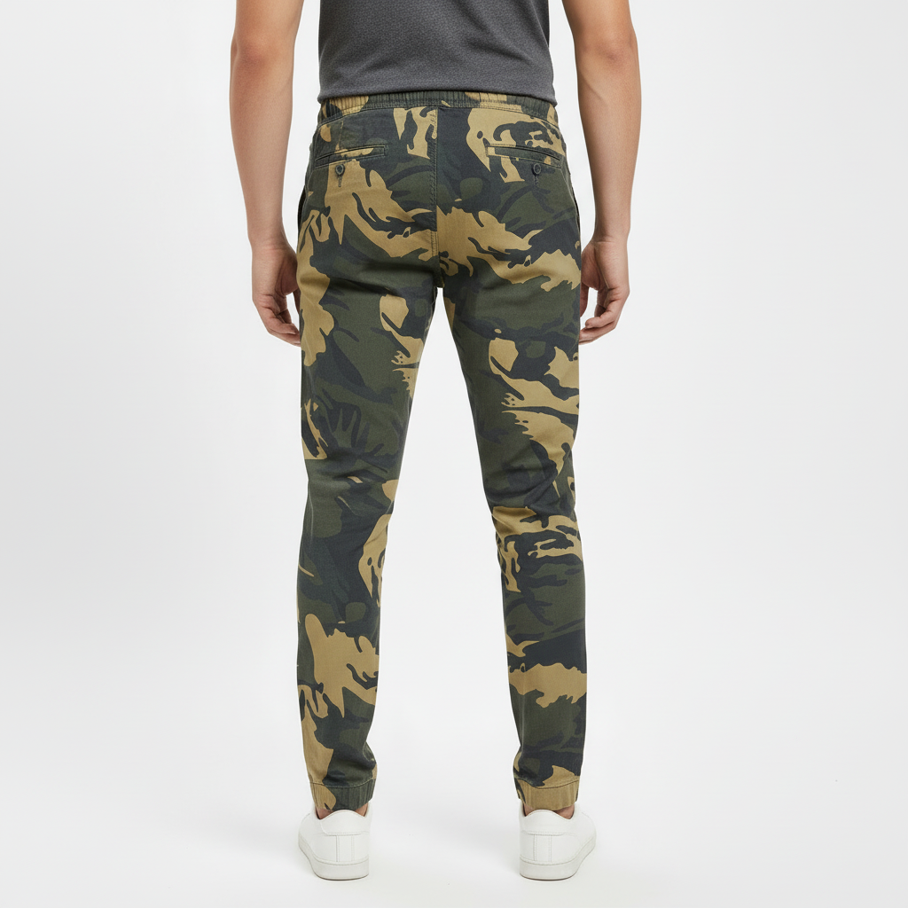 Men’s Rugged Army Print 4-Pocket Joggers – Heavy Duty Camo Pant (Sizes 30-38) I MH