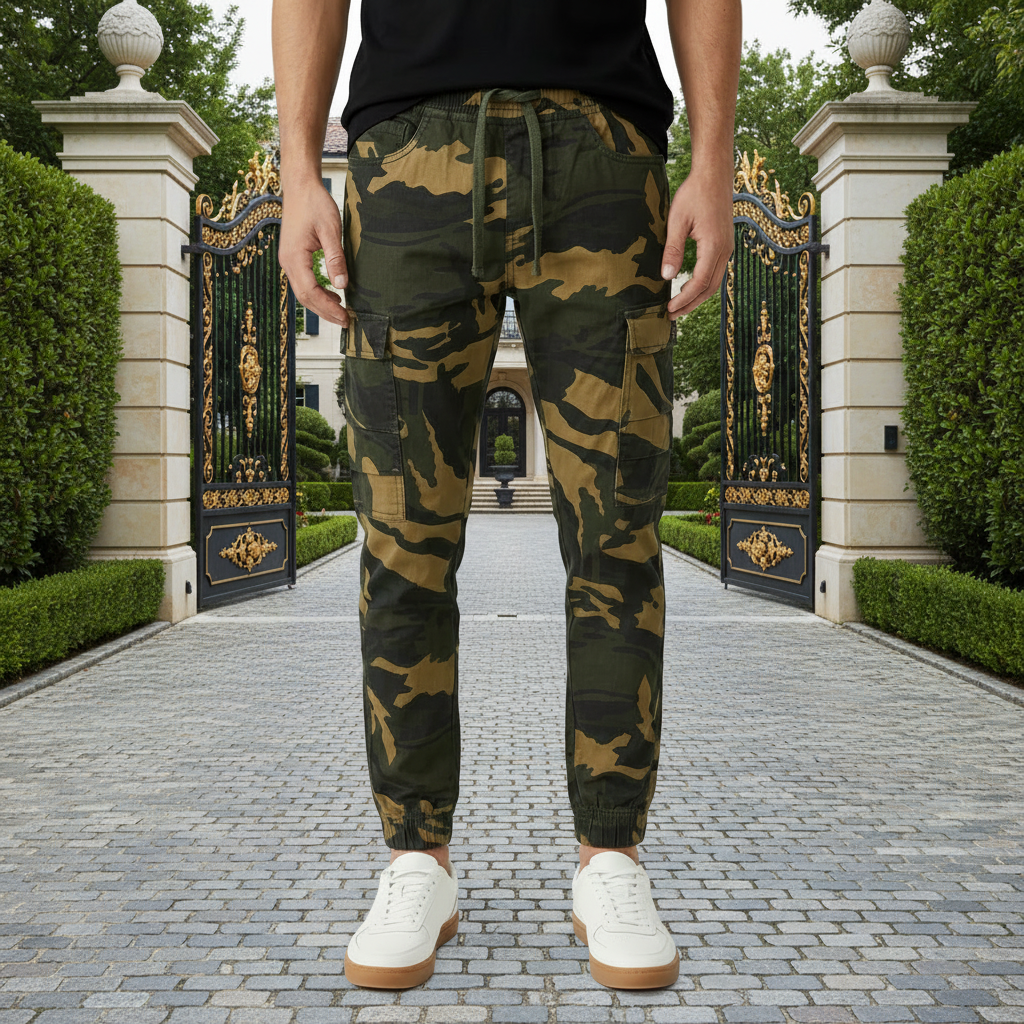 Men's Military Print Cargo Rugged 6 Pockets Joggers – Heavy Duty Pant (Sizes 30-38) I MH