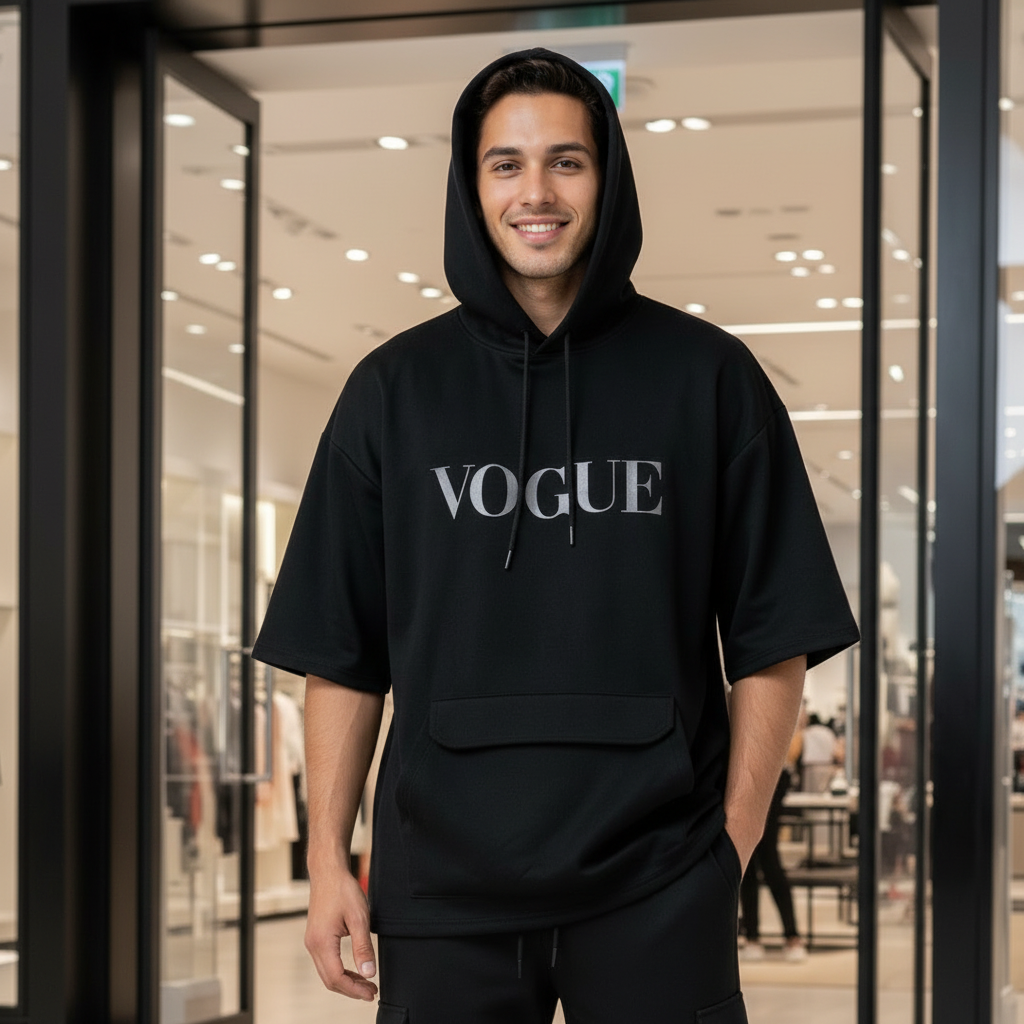 Men's Oversize Fit Hooded Half-Sleeve Pullover with Fap Pocket & Cargo Joggers set | Sizes M-XXL | MH