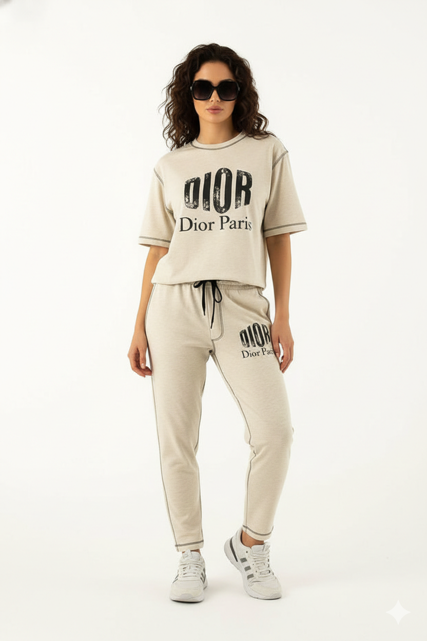 Ledis Casual Two-Piece Tracksuit with Logo Detail
