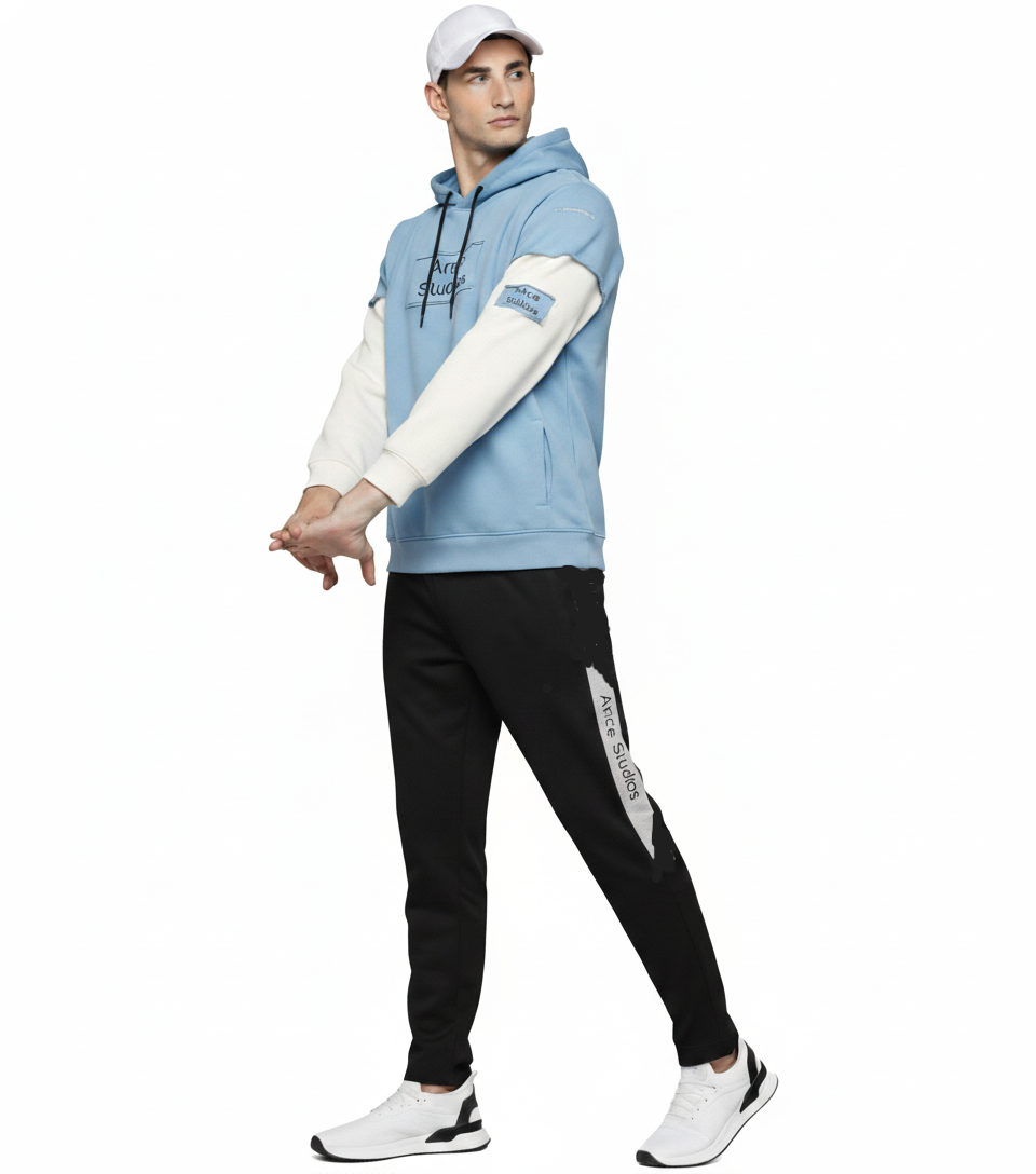 Men's Color-Block Hoodie and Jogger Set (Ance Studios Style)./MH