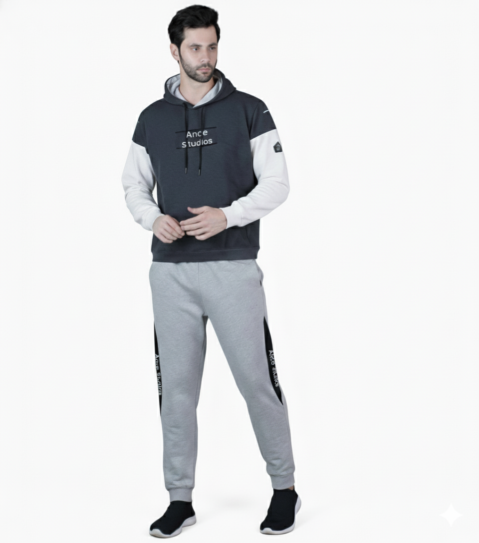 Men's Color-Block Hoodie and Jogger Set (Ance Studios Style)./MH
