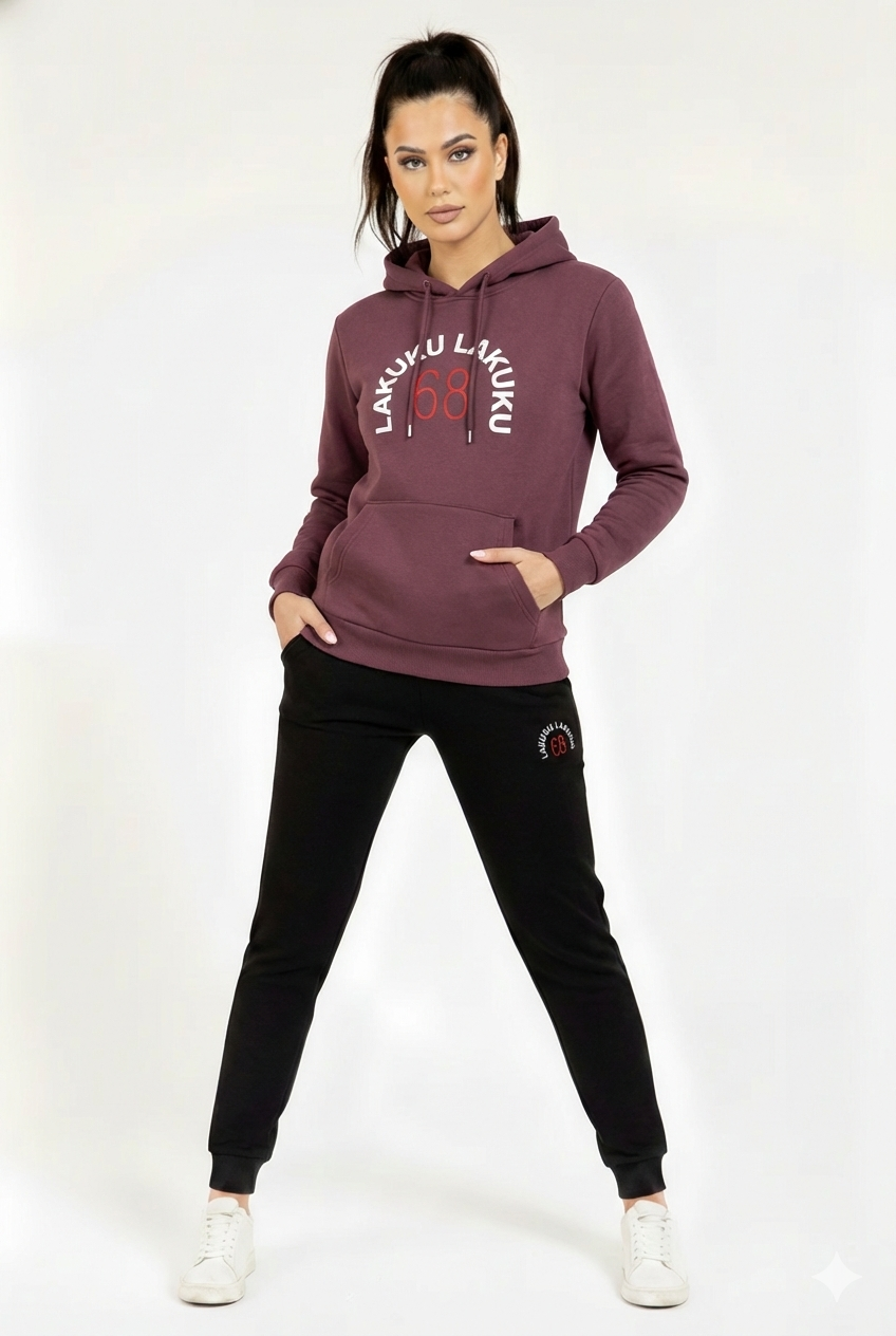 Women's 68" Embroidered Premium Hoodie & Jogger Tracksuit Set | MH