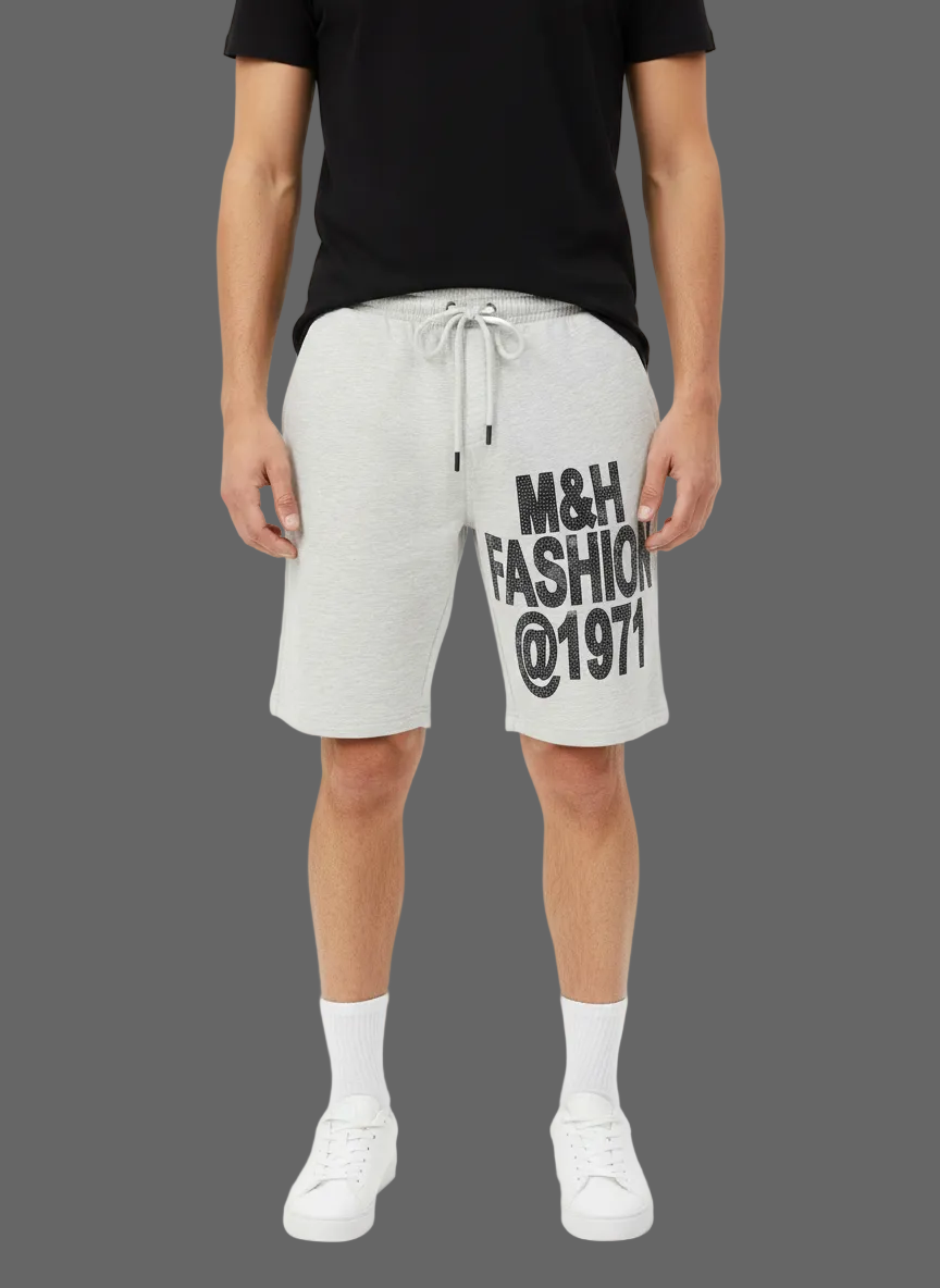 MH 1971 Sticker Flex Cotton Sweat Shorts – Men's Casual Jersey Shorts (Sizes 30-38)