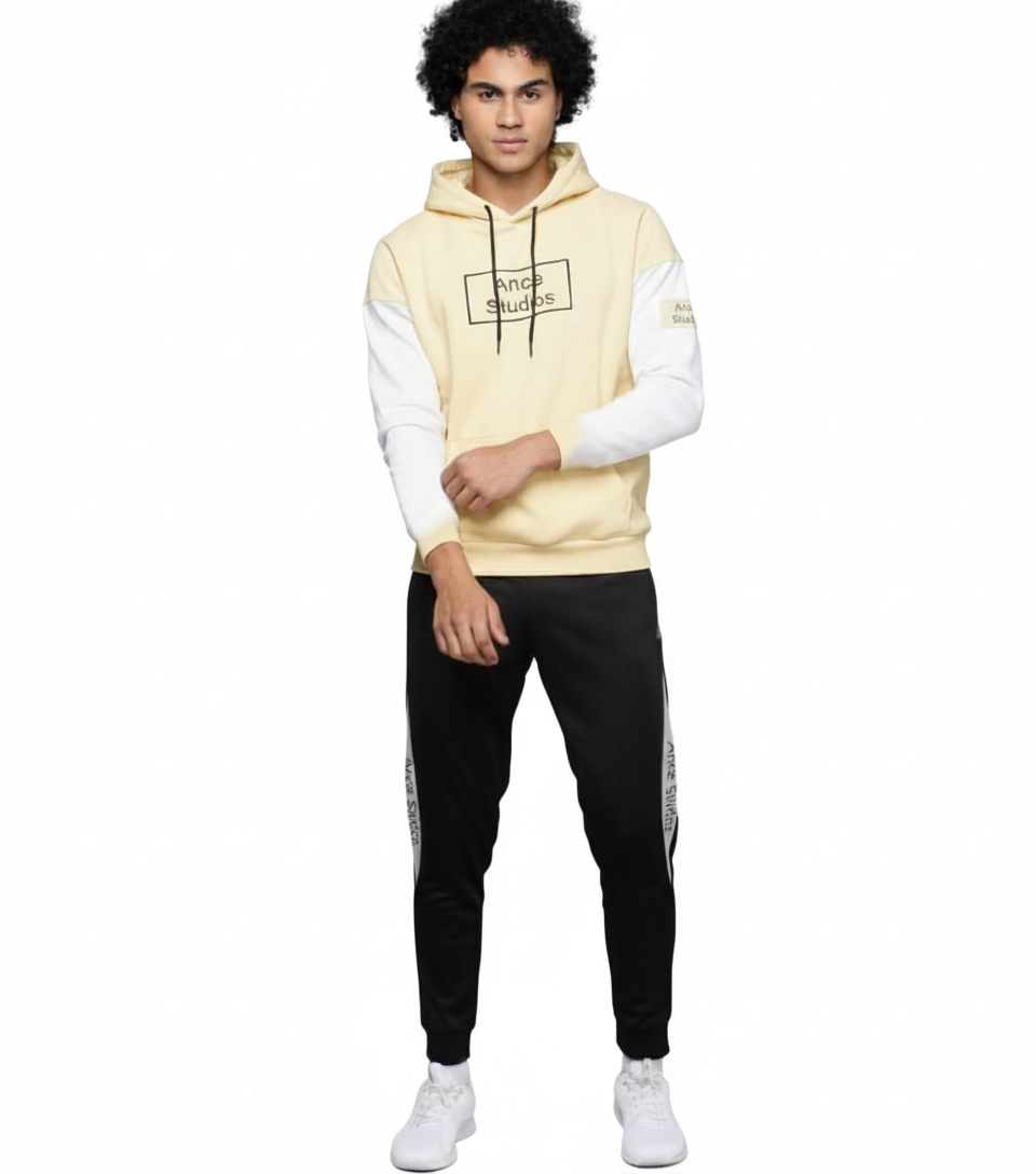 Men's Color-Block Hoodie and Jogger Set (Ance Studios Style)./MH