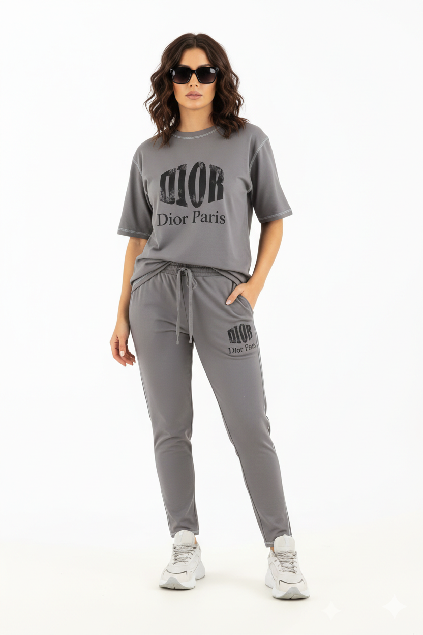 Ledis Casual Two-Piece Tracksuit with Logo Detail