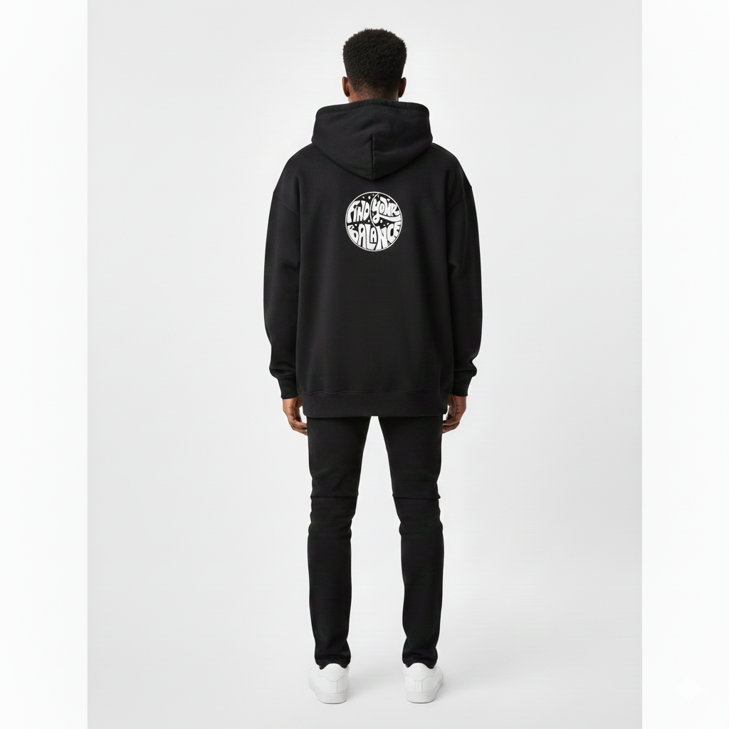 Essential Oversized Hoodie with Symbolic Front Logo & Back Print