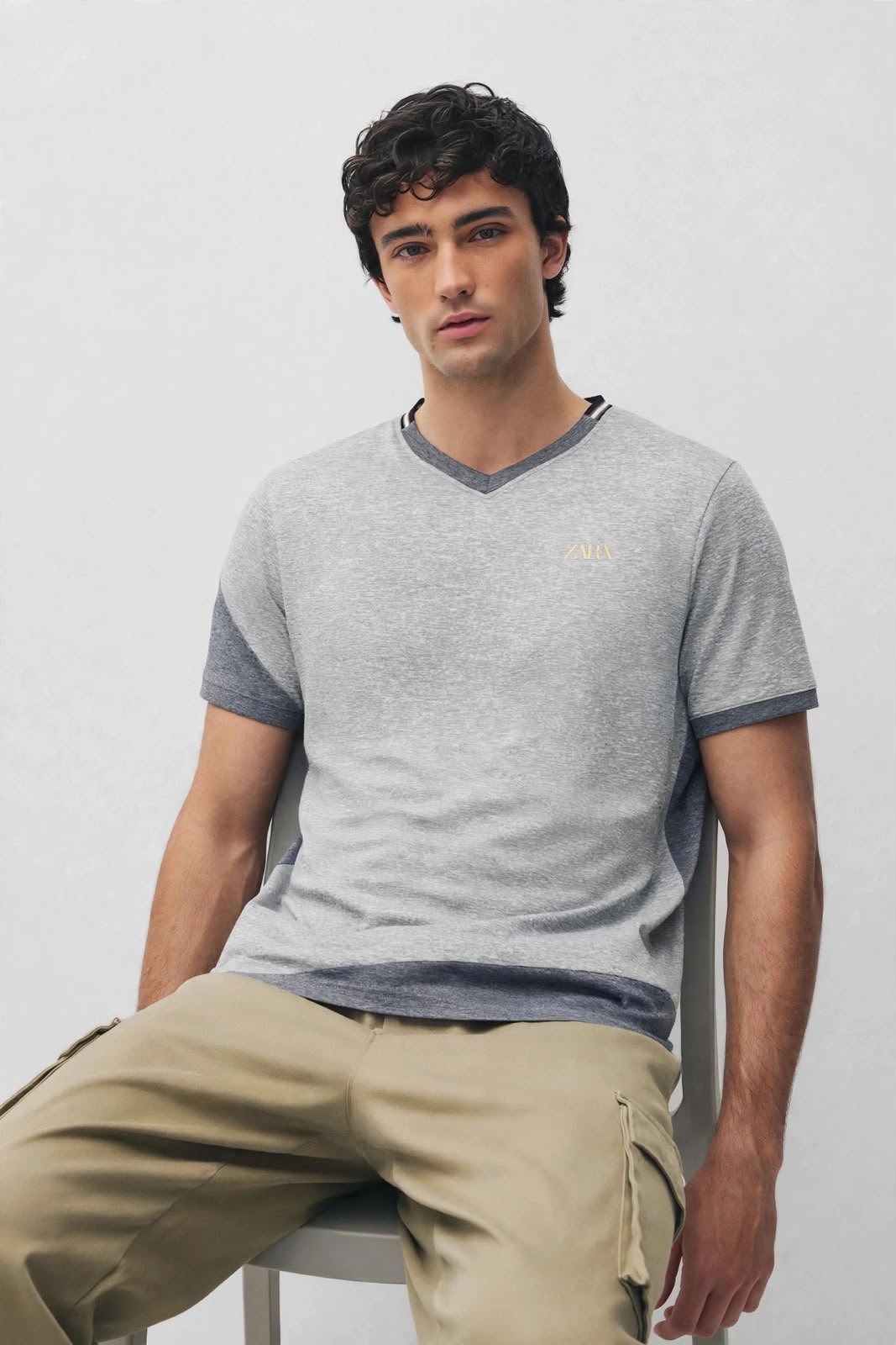 Contour V-Neck Regular Sports Cotton Tee