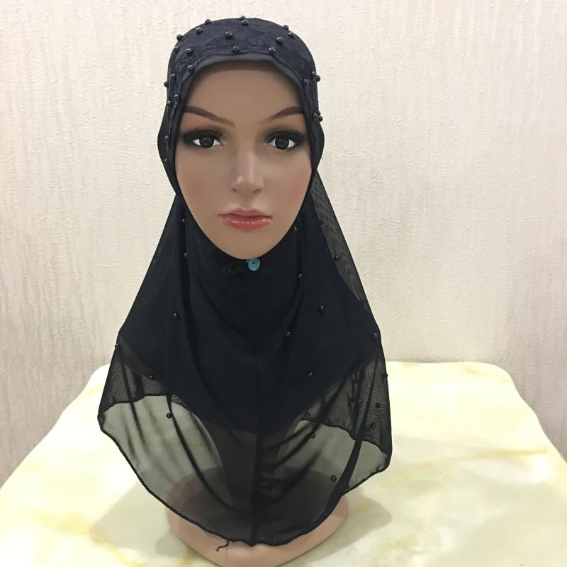 big girls adults soft net two layers muslim scarf islamic hijab.