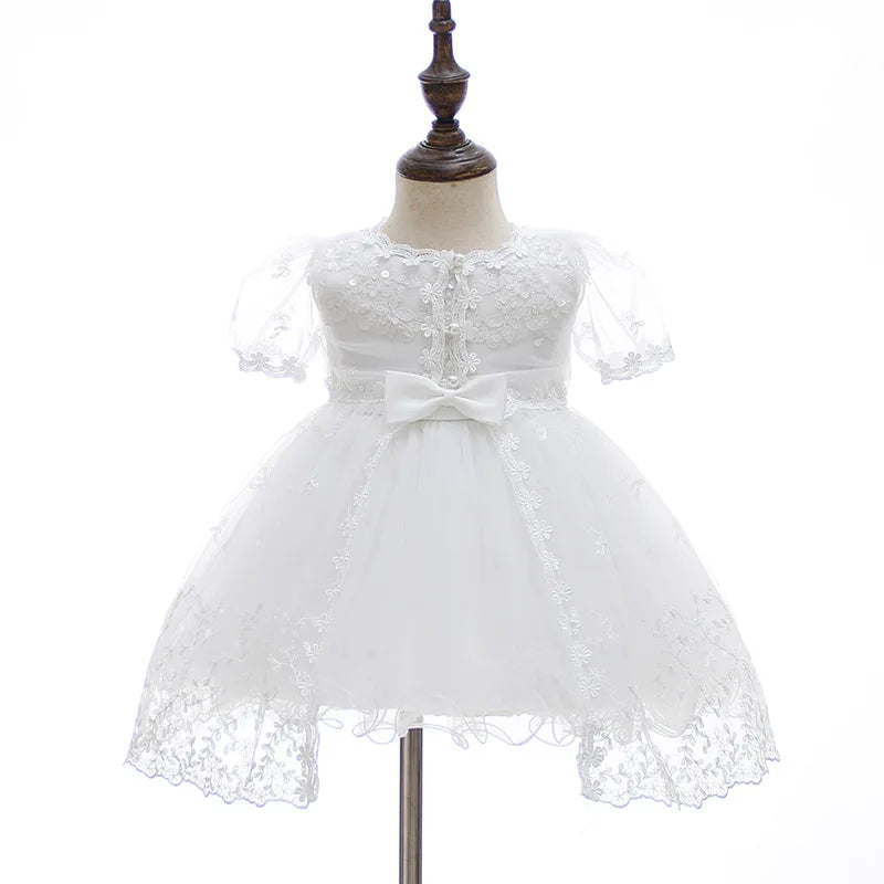 baby girl dresses embroidery pearl 1 year birthday dress wedding party christening baby girl clothes for 3-24 month
