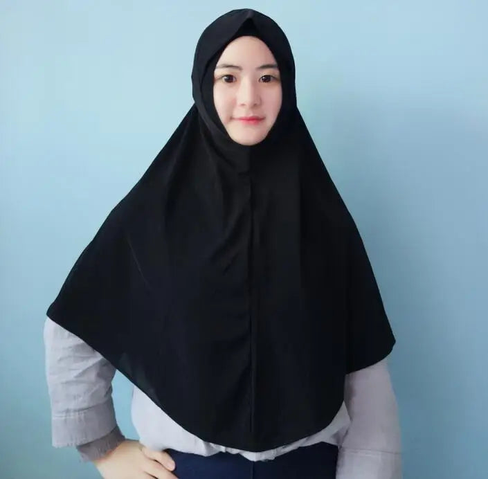 H062 great size pray hijab 70*70cm muslim amira hijab plain pull on islamic scarf head wrap headband