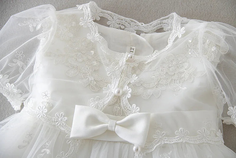 baby girl dresses embroidery pearl 1 year birthday dress wedding party christening baby girl clothes for 3-24 month