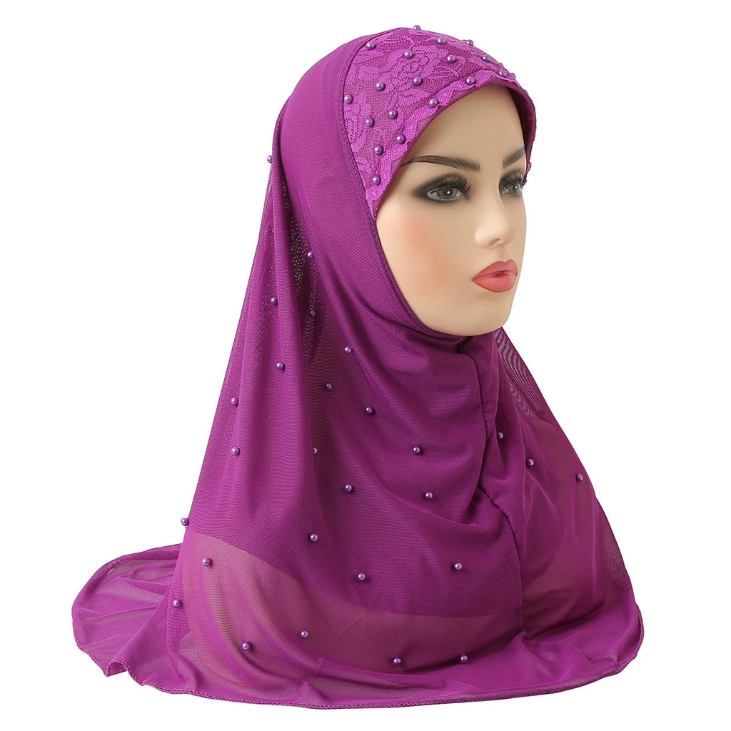 big girls adults soft net two layers muslim scarf islamic hijab.