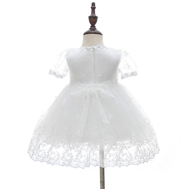 baby girl dresses embroidery pearl 1 year birthday dress wedding party christening baby girl clothes for 3-24 month