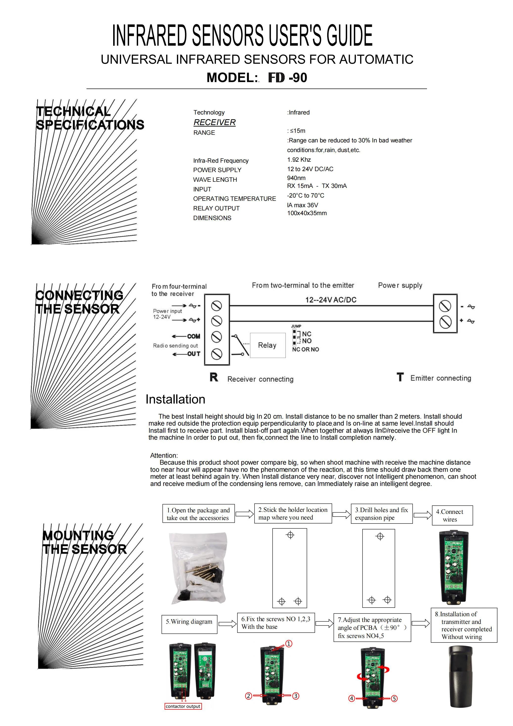 Infrared Sensor Photocell For Gates Security Gate Motion Detector Beams Detector .
