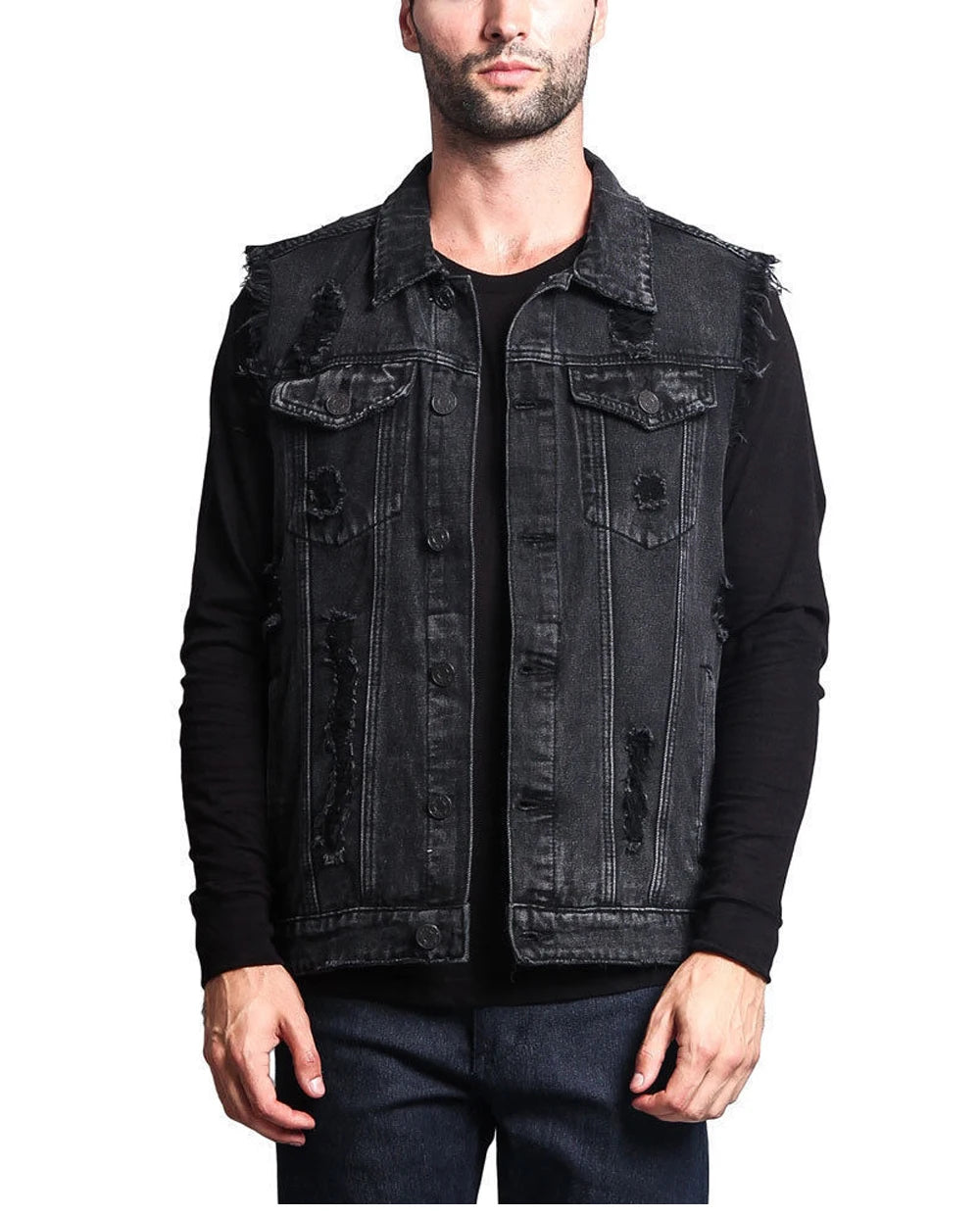 DIMUSI Summer Autumn Vintage Men's Denim Vest Male Design.
