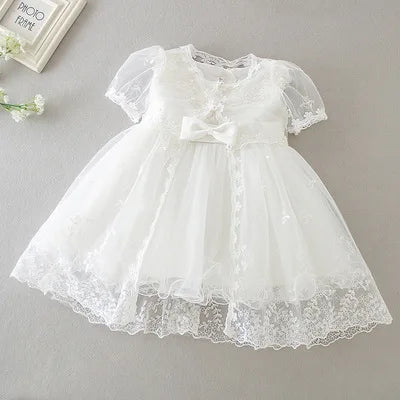 baby girl dresses embroidery pearl 1 year birthday dress wedding party christening baby girl clothes for 3-24 month