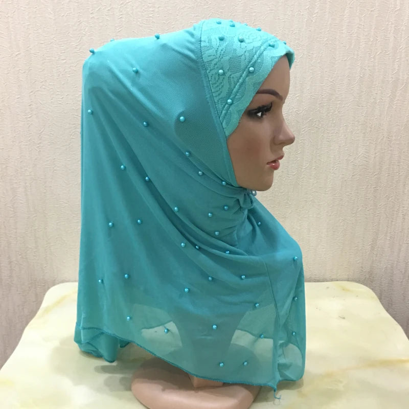 big girls adults soft net two layers muslim scarf islamic hijab.