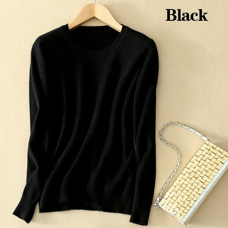 Soft Cashmere Sweaters Long Sleeve Pullovers For Women Autumn.