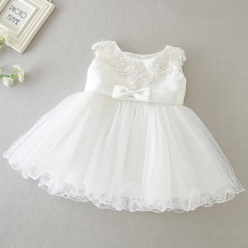 baby girl dresses embroidery pearl 1 year birthday dress wedding party christening baby girl clothes for 3-24 month