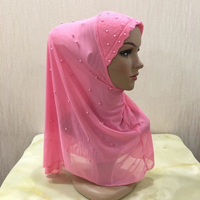 big girls adults soft net two layers muslim scarf islamic hijab.