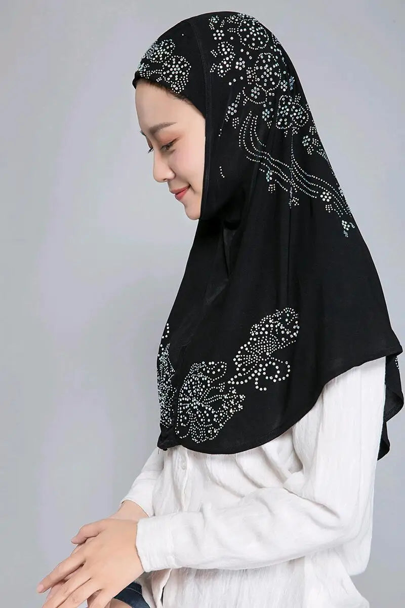 Adults or big gilrs good size muslim hijab scarf with rhinestones islamic .