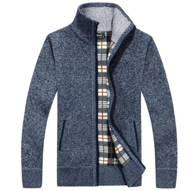 Men Warm Thick Velvet Sweaters Mens Pullovers Zipper .