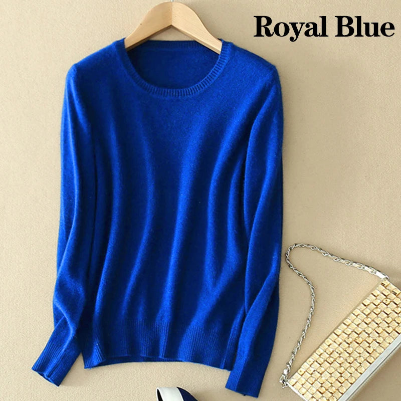Soft Cashmere Sweaters Long Sleeve Pullovers For Women Autumn.