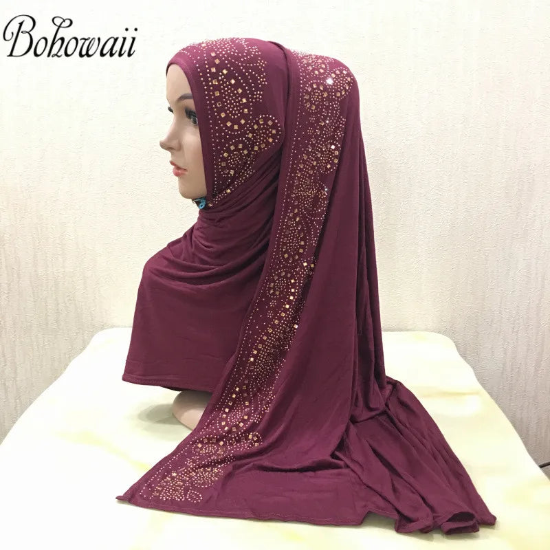 BOHOWAII Diamonds Jersey Hijab Scarf Muslim Fashion