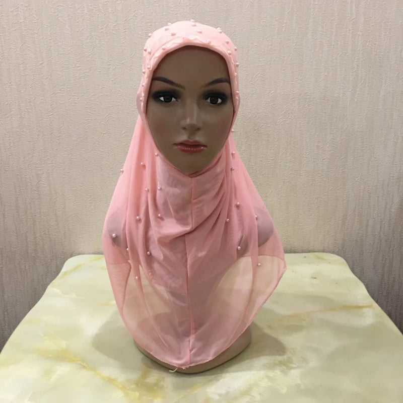 big girls adults soft net two layers muslim scarf islamic hijab.