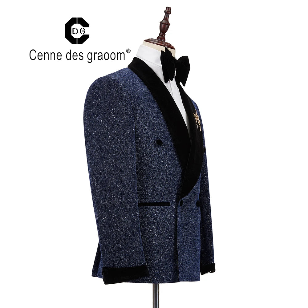 Cenne Des Graoom New Men Suit Tuxedo 2 Pieces Double Breasted .